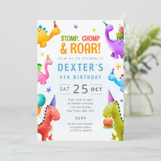 Verjaardag Dinos Nodigen Dinosaur Party Thema uit Kaart