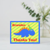 Verjaardag Dinosaurus Bedankt Briefkaart (Staand voorkant)