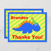 Verjaardag Dinosaurus Bedankt Briefkaart (Voorkant / Achterkant)