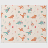 Verjaardag Dinosaurus! Cadeaupapier (Vlak)