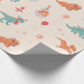 Verjaardag Dinosaurus! Cadeaupapier (Hoek)