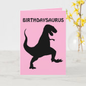 VERJAARDAG DINOSAURUS KAARTEN (Gele Bloem)
