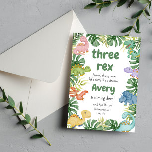 Verjaardag dinosaurus uitnodiging