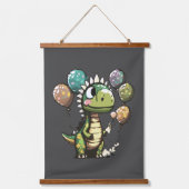 Verjaardag Dinosaurussen Hangend Wandkleed (Voorkant)