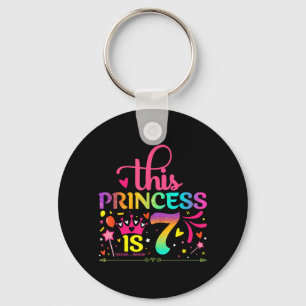 Verjaardag dochter 7 jaar oud prinses meisje 7e sleutelhanger