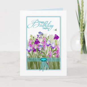 Verjaardag, dochter, mooie bloemen uit de tuinen kaart