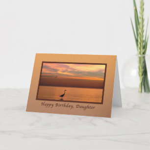 Verjaardag, Dochter, Ocean Uitzicht bij zonsonderg Kaart