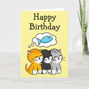 Verjaardag Drie Kitten Kaart