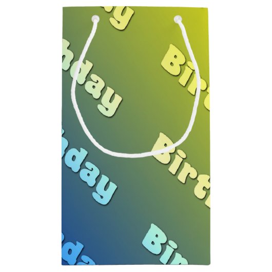 Verjaardag (driekleur blauw) klein cadeauzakje (Achterkant)