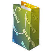 Verjaardag (driekleur blauw) klein cadeauzakje (Achterkant Gekanteld)