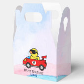 Verjaardag Eend race auto rood racing jongen kind Bedankdoosjes (Geopend)
