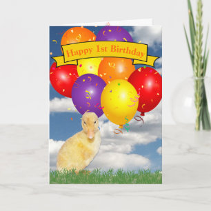 Verjaardag Eendje Op Maat Kleurrijke Ballonnen Kaart