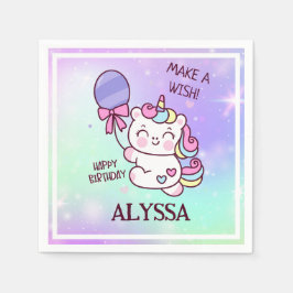 Verjaardag Eenhoorn! Kind Gelukkige verjaardag Servet