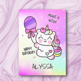 Verjaardag Eenhoorn! Kind Gelukkige verjaardagskaa Bedankkaart