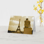 Verjaardag Eiffeltoren Gay Kaart (Gele Bloem)