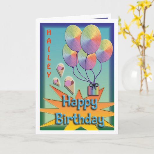 Verjaardag (eigen naam toevoegen) kaart (Gele Bloem)