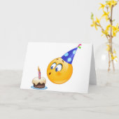 verjaardag emoji kaart (Gele Bloem)