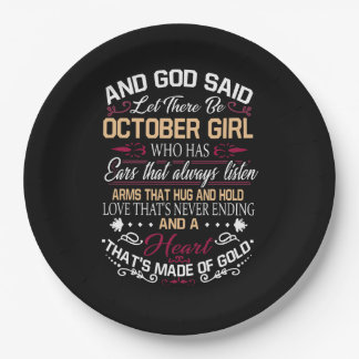 Verjaardag | En God zei: "Oktobermeisje" Papieren Bordje