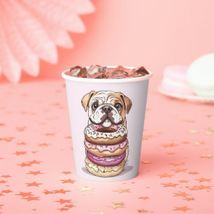 Verjaardag Engelse Bulldogs Papieren Bekers