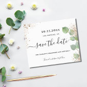 Verjaardag eucalyptus goud budget save the date