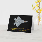 Verjaardag F-22 Raptor Stealth Kaart (Gele Bloem)