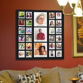 Verjaardag Familie Foto Collage Canvas Afdruk