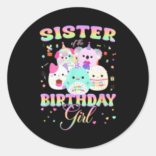 Verjaardag Familie Squish Squad Zus Van De Verjaar Ronde Sticker