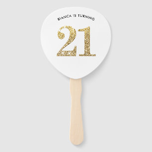 VERJAARDAG FAN moderne stijlvolle chique gouden gl Handwaaier