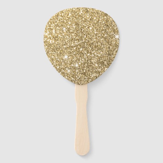 VERJAARDAG FAN moderne stijlvolle gouden glitter 1 Handwaaier (Achterkant)