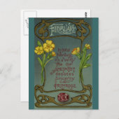 Verjaardag februari Primrose & Amethyst Briefkaart (Voorkant / Achterkant)