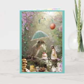 Verjaardag, fee, ballonnen bedankkaart