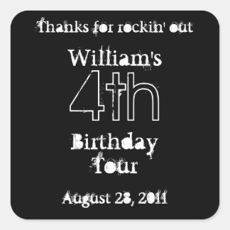 (Verjaardag) Feest als een rockstar - gunst tags! Vierkante Sticker
