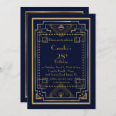 Verjaardag feest uitnodiging vrouw, grote Gatsby,  (Voorkant / Achterkant)