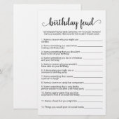 Verjaardag Feud spel met antwoorden (Voorkant / Achterkant)