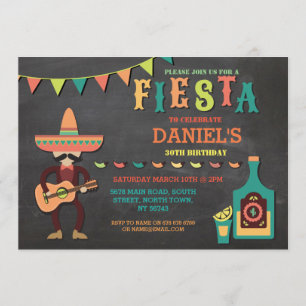 Verjaardag Fiesta Mexico Mexican Man Party Nodig u Kaart