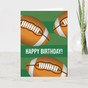 Verjaardag Football Touchdown met veld en ballen Kaart