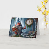 Verjaardag Forest Gnome op vijf uur tijd Kaart (Gele Bloem)