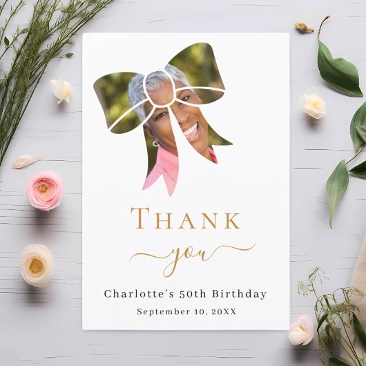 Verjaardag foto boog bedankkaart