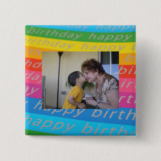 Verjaardag Foto Button/Pin Sjabloon Vierkante Button 5,1 Cm