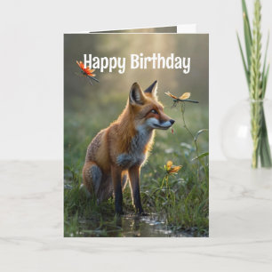 Verjaardag Fox Animal Natuur Wildlife Art Kaart