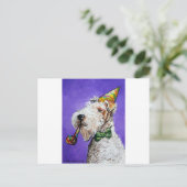 Verjaardag Fox Terrier Briefkaart (Staand voorkant)