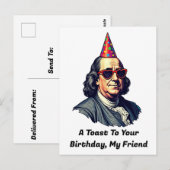 Verjaardag Franklin Fest Briefkaart (Voorkant / Achterkant)