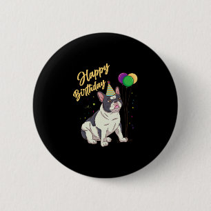 Verjaardag Franse Bulldog Ronde Button 5,7 Cm