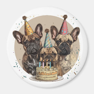 Verjaardag Franse Bulldogs Party Petten Magneet