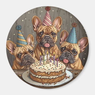 Verjaardag Franse Bulldogs Party Petten Magneet