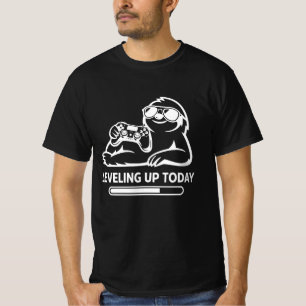Verjaardag Gamen Luiaard Stijgt in Level Vandaag T-shirt