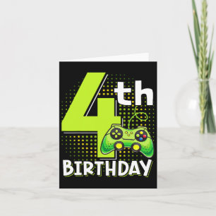 Verjaardag Gamer 4 Jaar Oud Grappige Videospel Jon Kaart