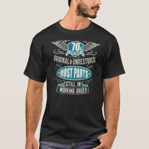 verjaardag geboren in 1970 gebouwd in de jaren 70 t-shirt