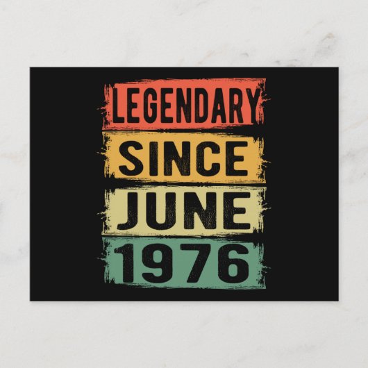 Verjaardag Geboren in juni 1976 Briefkaart (Voorkant)