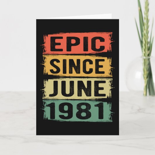 Verjaardag geboren in juni 1981 kaart (Voorkant)